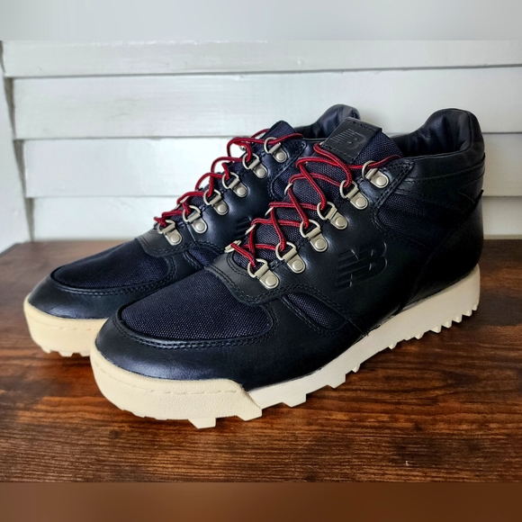 New Balance Rainier Hiking Boots Size 10 Black Leather - Picture 2 of 6